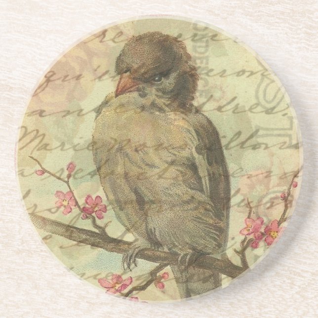 Vintage Sparrow Coaster (Front)