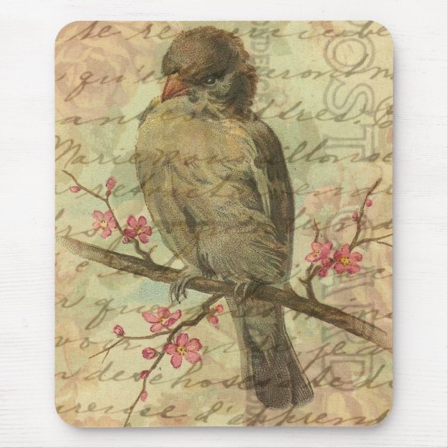 Vintage Sparrow Mouse Pad (Front)