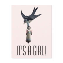 Vintage Sparrow with Baby