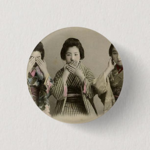 Vintage Speak No Evil 3 Cm Round Badge