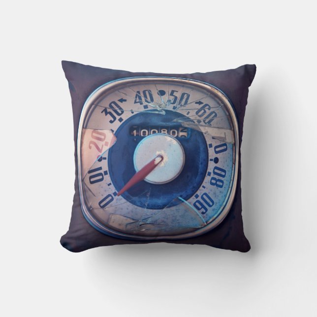 Vintage Speedometer Throwpillow (Front)