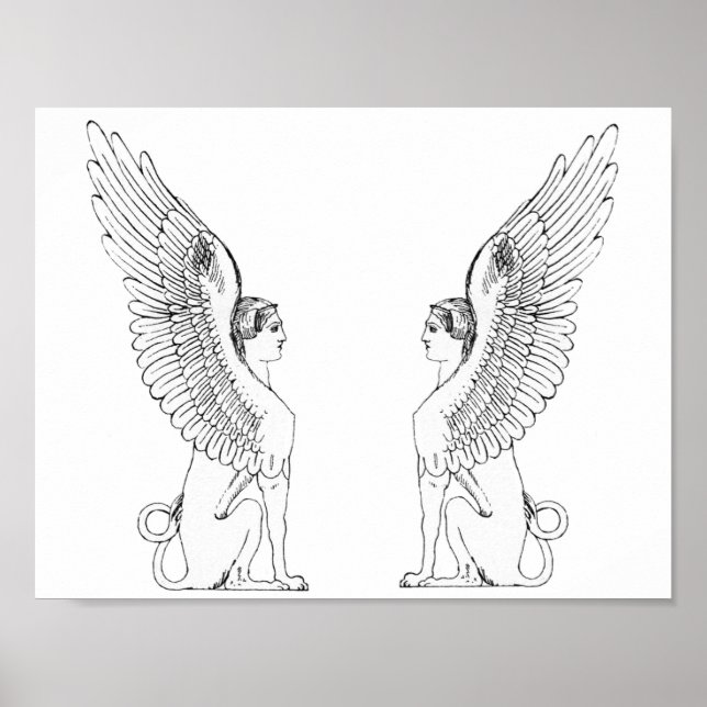 Vintage Sphinx illustration Poster (Front)
