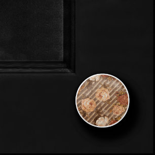 Vintage Spice Copper Rose Peach and Burnt Orange Ceramic Knob