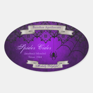 Vintage Spider Cider Halloween Bottle Stickers