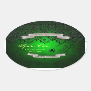 Vintage Spider Cider Halloween Bottle Stickers