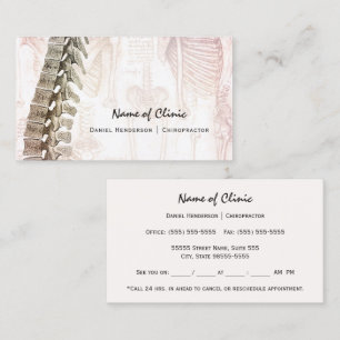 Vintage Spine Chiropractor Appointment Reminder Card