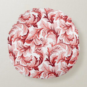 Vintage spiral baroque leaves, decorative. round cushion