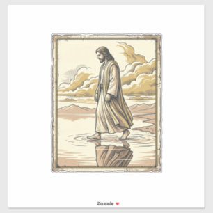 Vintage Spiritual Water Walk Engraving
