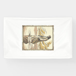 Vintage Spiritual Water Walk Engraving Banner