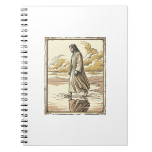 Vintage Spiritual Water Walk Engraving Notebook