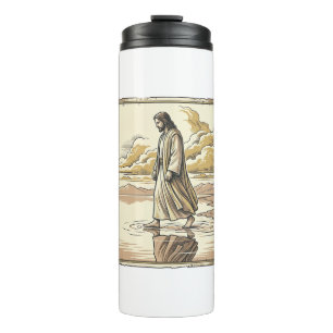 Vintage Spiritual Water Walk Engraving Thermal Tumbler