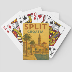 Vintage Split Croatia Dalmatia Travel Playing Cards