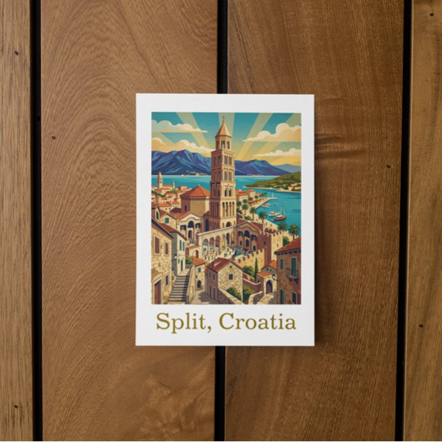 Vintage Split Croatia Dalmatia Travel Postcard (Vintage Split Croatia Dalmatia Travel Postcard)