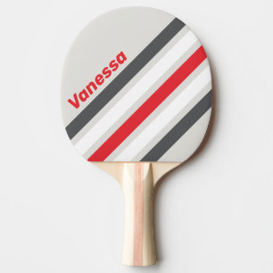 Vintage Split Wingtip Angled Striping with Name Ping Pong Paddle