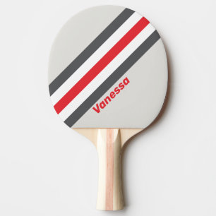 Vintage Split Wingtip Striped with Name Ping Pong Paddle