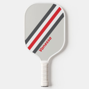 Vintage Split Wingtip Stripes with Name Pickleball Paddle