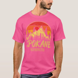Vintage Spokane Washington Wa Mountains Hike Hikin T-Shirt