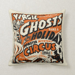Vintage Spook Show Poster Art - Ghost Holiday! Cushion