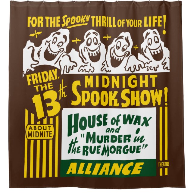 Vintage Spook Show Poster Shower Curtain (Front)
