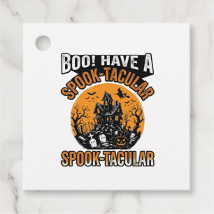 Vintage Spook-Tacular Halloween Haunted House Shir Favour Tags