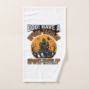 Vintage Spook-Tacular Halloween Haunted House Shir Hand Towel