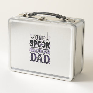 Vintage Spooktacular Dad Halloween Shirt Design_1 Metal Lunch Box