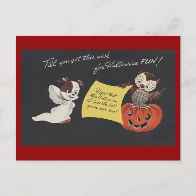 Vintage Spooky Halloween 10 Postcard (Front)