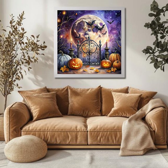 Vintage Spooky Halloween Night Bat Poster (Creator Uploaded)