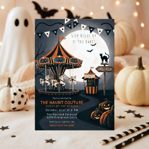 Vintage Spooky Haunted Carousel Invitation