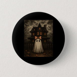 Vintage Spooky Scary Ghost Haunted House Midnight 6 Cm Round Badge