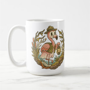 Vintage Spooky Swamp Flamingo Design Coffee Mug