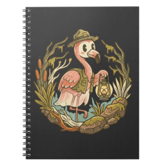 Vintage Spooky Swamp Flamingo Design Notebook