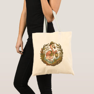 Vintage Spooky Swamp Flamingo Design Tote Bag