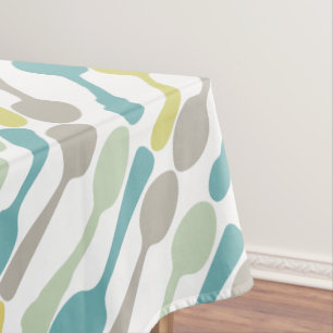 Vintage Spoon Pattern Any Custom Colour Background Tablecloth