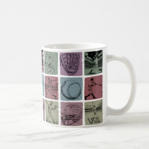 Vintage Sport Art Drinkware Baseball Lover Art Gif Coffee Mug