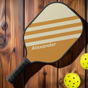 Vintage Sport Golden Horizon Dual Stripes withName Pickleball Paddle