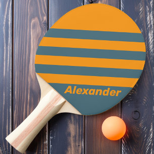 Vintage Sport Sunshine Stripes with Name Ping Pong Paddle