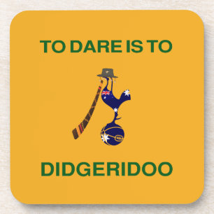 Vintage “Sporting Emblem” with Didgeridoo Motif Coaster