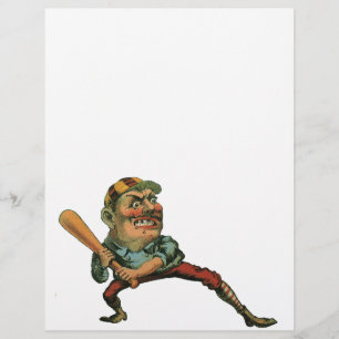 Vintage Sports, Angry Baseball Player Batter Flyer