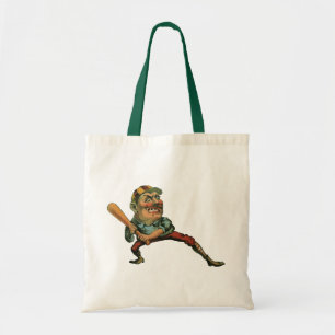 Vintage Sports, Angry Baseball Player Batter Tote Bag