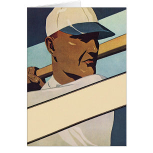 Vintage Sports Baseball Batter, Stylised Art