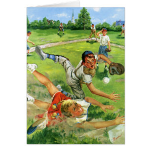 Vintage Sports Baseball, Children Teams Playing