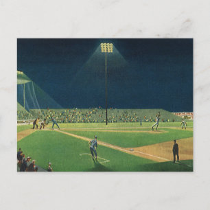 Vintage Sports, Baseball Game at Night Postcard
