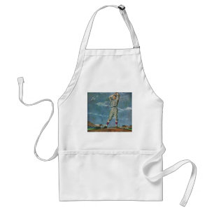 Vintage Sports Baseball, Pitcher in Baseball Game Standard Apron