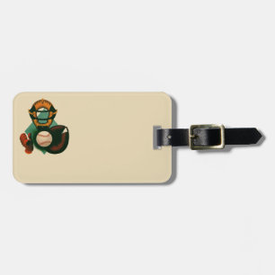 Vintage Sports Baseball Player, Catcher with Mitt Luggage Tag