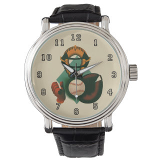 Vintage Sports Baseball Player, Catcher with Mitt Watch