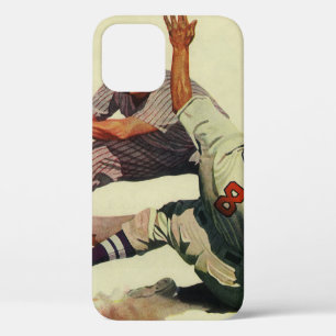 Vintage Sports Baseball, Player Sliding into Home iPhone 12 Case