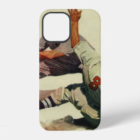 Vintage Sports Baseball, Player Sliding into Home