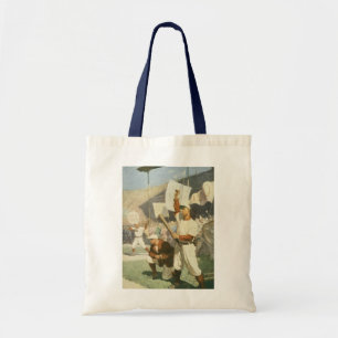 Vintage Sports, Baseball Players at a Game Tote Bag