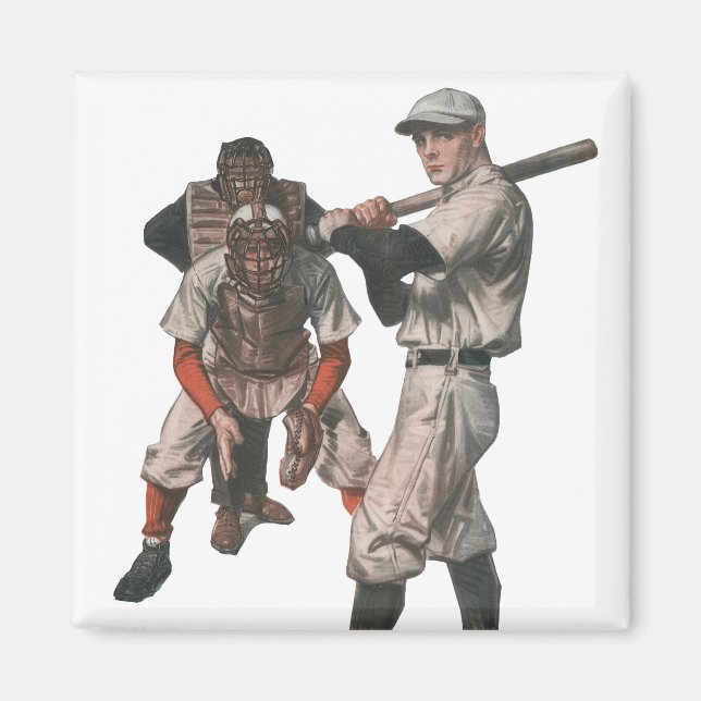 Vintage Sports Baseball Players Magnet (Front)